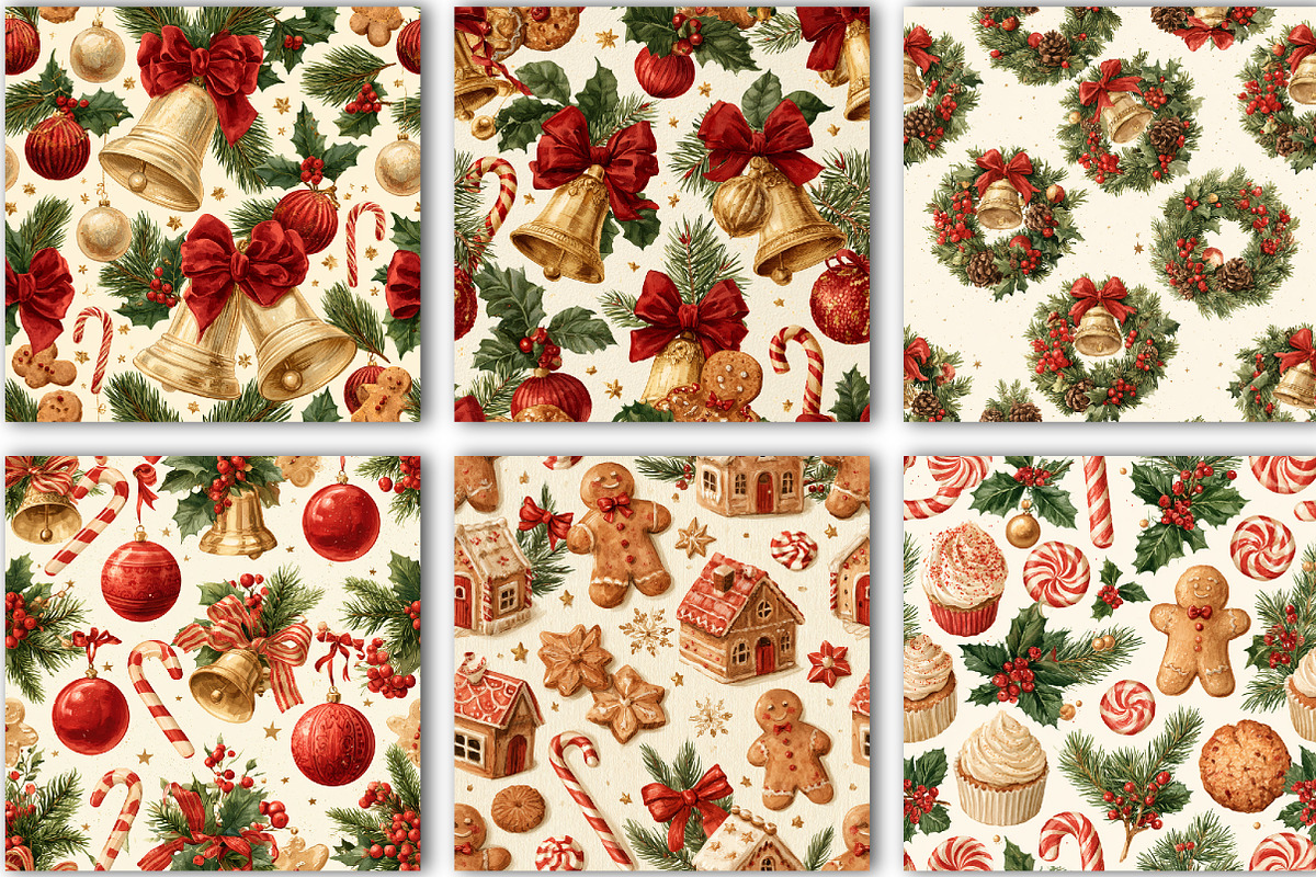 Christmas Seamless Pattern, a Pattern Graphic by Black Bird Studio (Photo 5 of 6)