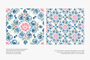blue floral tile seamless pattern, a Pattern Graphic by Pink Studio Art (Thumbnail 2 of 4)