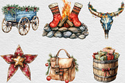Western Christmas Clipart, an Illustration by Black Bird Studio (Thumbnail 2 of 6)