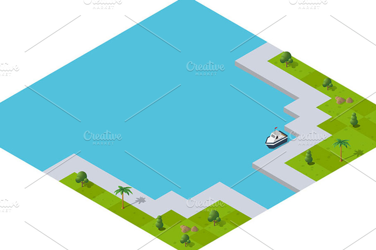 Isometric port cargo ship, a Transportation Illustration by AlexZeL (Photo 7 of 9)