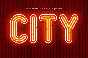 City - Neon Light 3d Alphabet