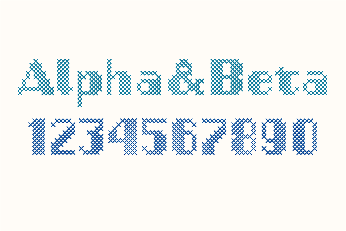 Stitch it up! A cross-stitch font, a Sans Serif Font by Studio Indigo (Photo 2 of 9)