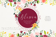 Watercolor Floral Set - Blossom, an Illustration by Pixavics (Thumbnail 1 of 11)