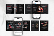 Fitness Carousel Instagram Posts Red, a Social Media Template by DigiPax (Thumbnail 5 of 11)