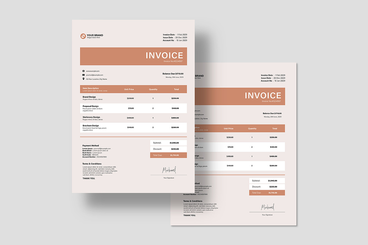 Bold Invoice Template, a Flyer Template by BrandPacks (Photo 4 of 4)