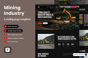 Mining Industrial Landing Page