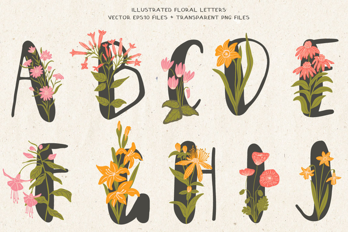 Everbloom - floral typeface preview 7