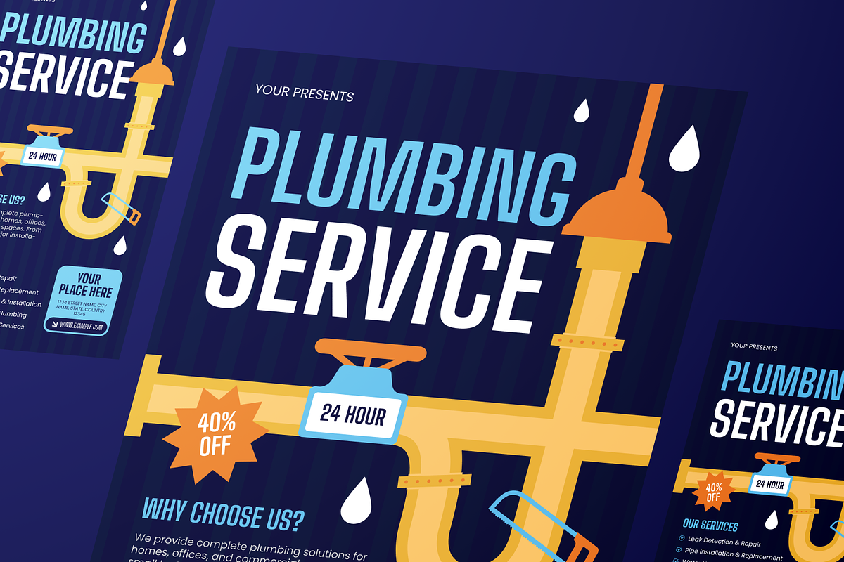 Plumbing Service Flyer Set, a Flyer Template by Annora Studio (Photo 5 of 6)