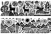 Vintage Flowers Folk Art, a Decorative Illustration by devastd (Thumbnail 10 of 28)
