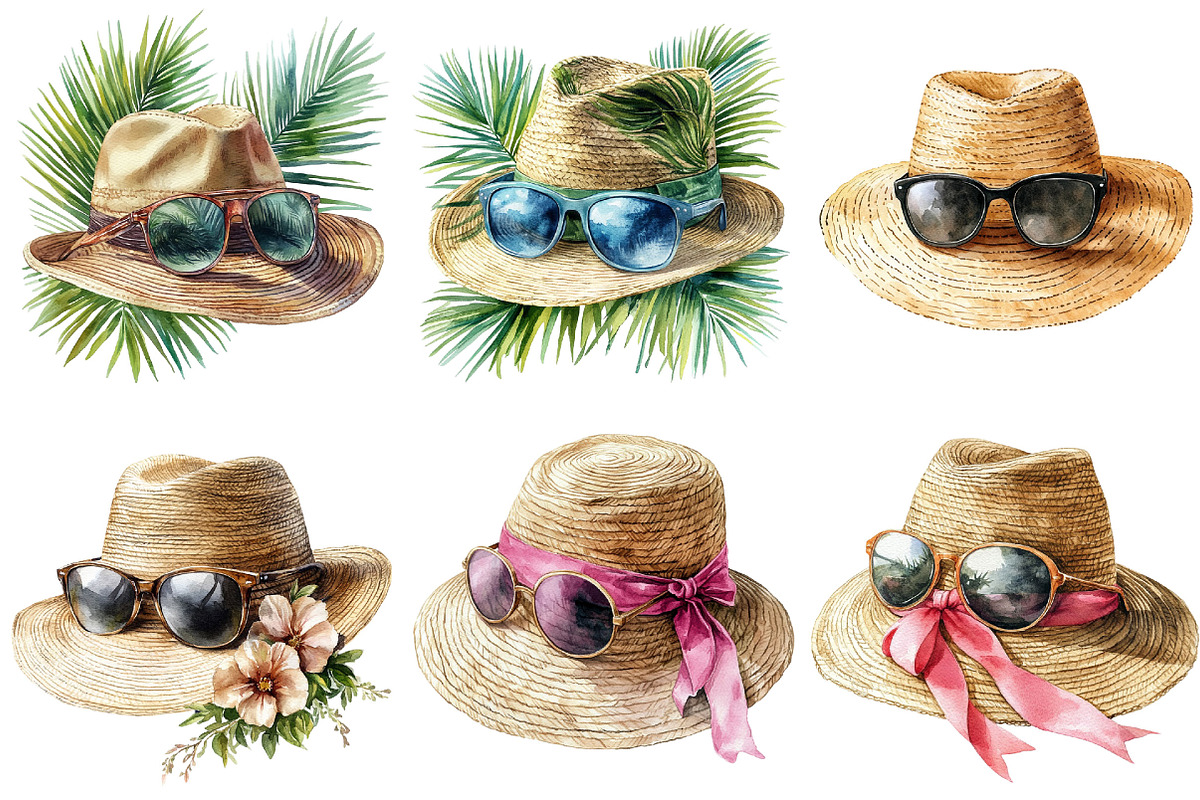 Summer Elegant Hat Clipart Bundle, an Illustration by Pixels.Craft (Photo 6 of 8)