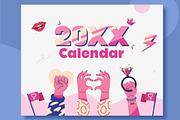 Colorful Printable Calendar Template, a Templates & Theme by studiogstock (Thumbnail 1 of 5)