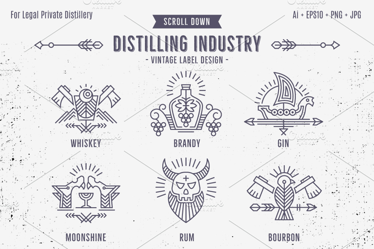 Distilling Industry: Vintage Labels, a Branding & Logo Template by Lumitar (Photo 2 of 7)