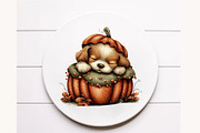 Whimsical Autumn Dog Clipart, a Seasonal Illustration by Designworld (Thumbnail 10 of 10)