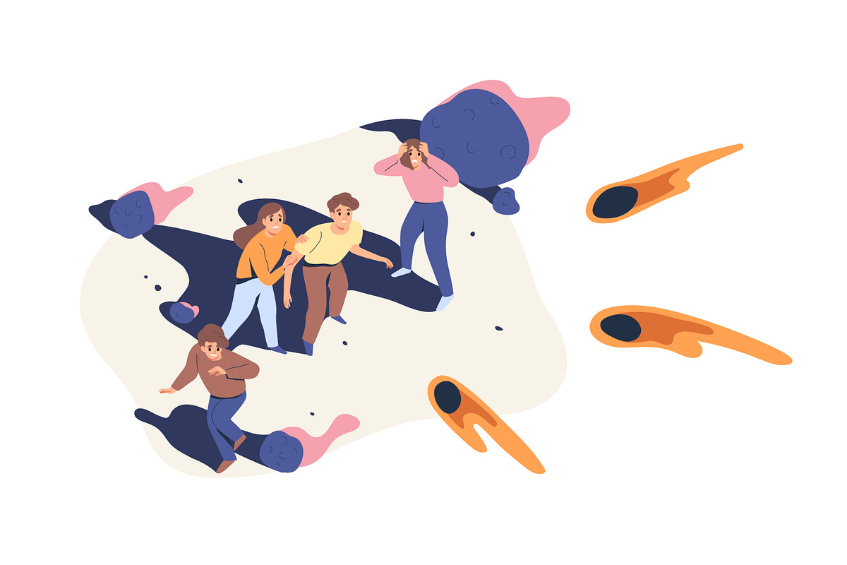 People with meteor shower concept, a Person Illustration by Good Studio (Photo 4 of 6)