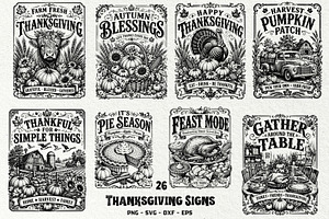 Thanksgiving Signs SVG Graphics