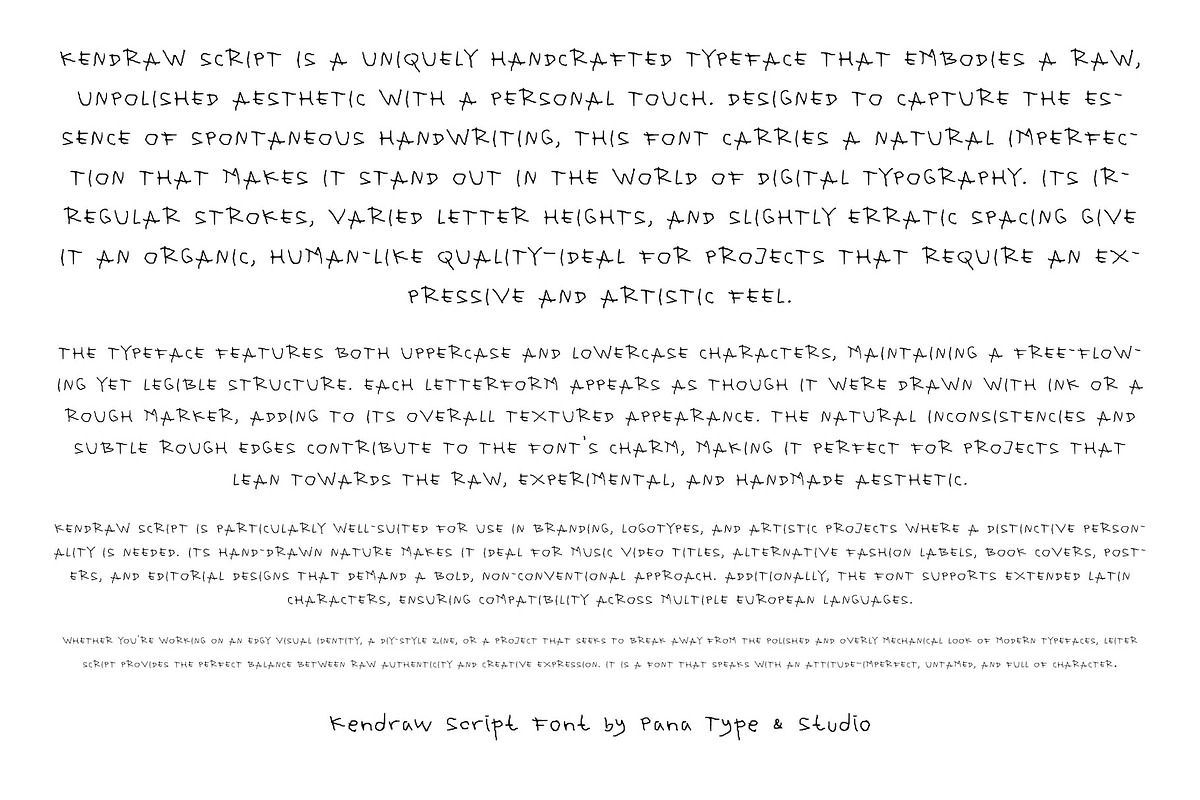 Kendraw - Handwritten Font, a Handwritten Font by Panatype™ Studio (Photo 2 of 8)
