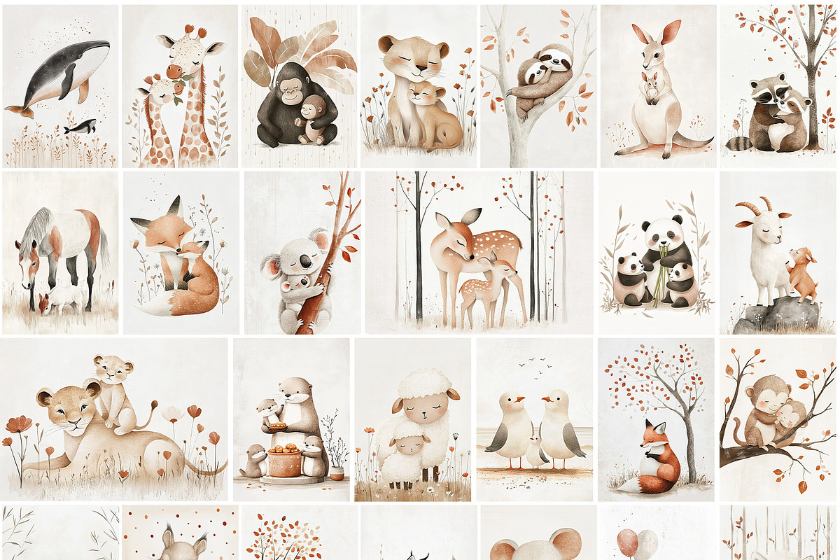 Tender Bonds–Mom&Baby Animal Prints, a Graphic by Alona Roshka (Photo 4 of 14)