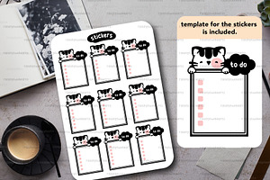 SVG Cat Blank Notes Template