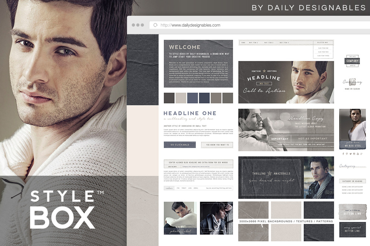 StyleBox Blog Graphics/Website Kit 2, a Templates & Theme by Creators Couture (Photo 1 of 4)