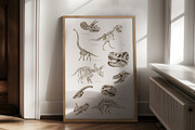 Dinosaur Skeletons Clip Art, an Illustration by Alena Sid (Thumbnail 3 of 13)