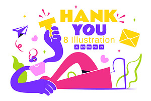 8 Thank You Vector Illustration