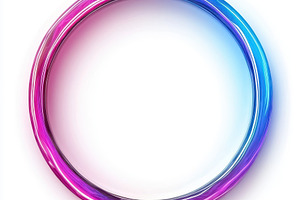Vibrant Pink and Blue Circular Abstr, an Abstract Photo by Pixeness Studio
