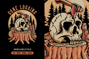 Gone Logging Vector Illustration