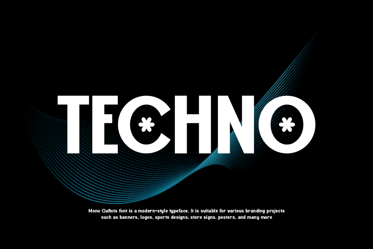 Mono Qaftots Modern Bold Brand Font, a Sans Serif Font by QR Design Studio (Photo 4 of 16)