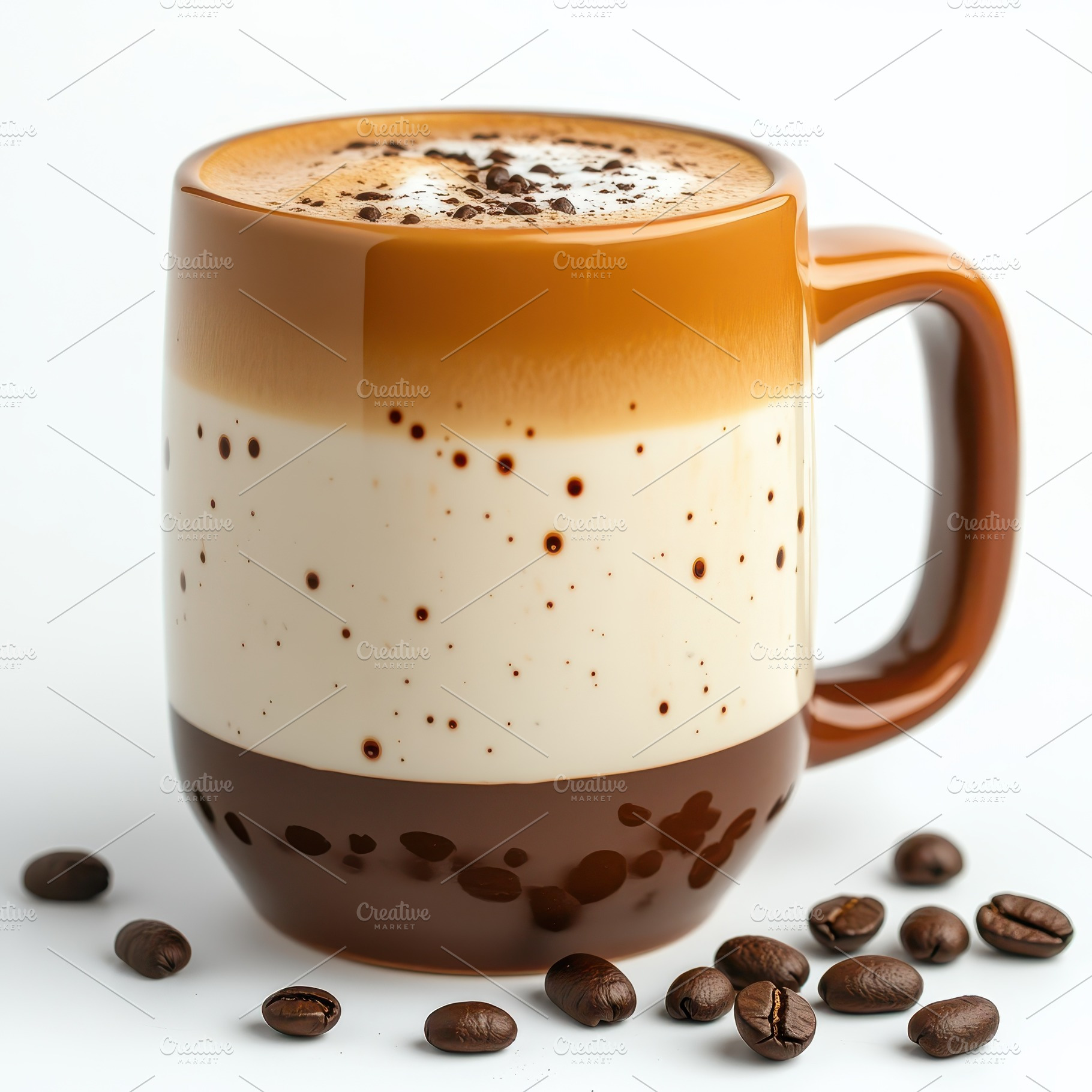 Delicious Cappuccino in Brown Mug Co, a Food & Drink Photo by Pixeness Studio