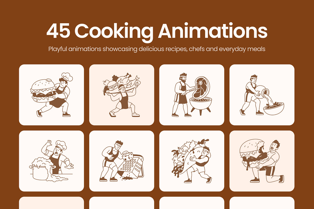 45 Animated Cooking Illustrations, a Food Illustration by Vectors Market (Photo 1 of 4)