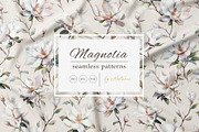 Watercolor Magnolia Patterns, a Pattern Graphic by Holovei (Thumbnail 1 of 10)