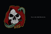 Dark Gothic Skull Illustrations, an Illustration by RalucaGheorghe (Thumbnail 4 of 5)