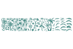 Sketch tropical palm trees. Hand, an Object Illustration by Nenahliadava Design