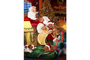 Irish Setter Dog Christmas Wall Art, an Animal Illustration by Art Paradise Studios (Thumbnail 1 of 3)