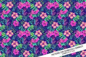 Neon Hawaiian Print Digital Paper