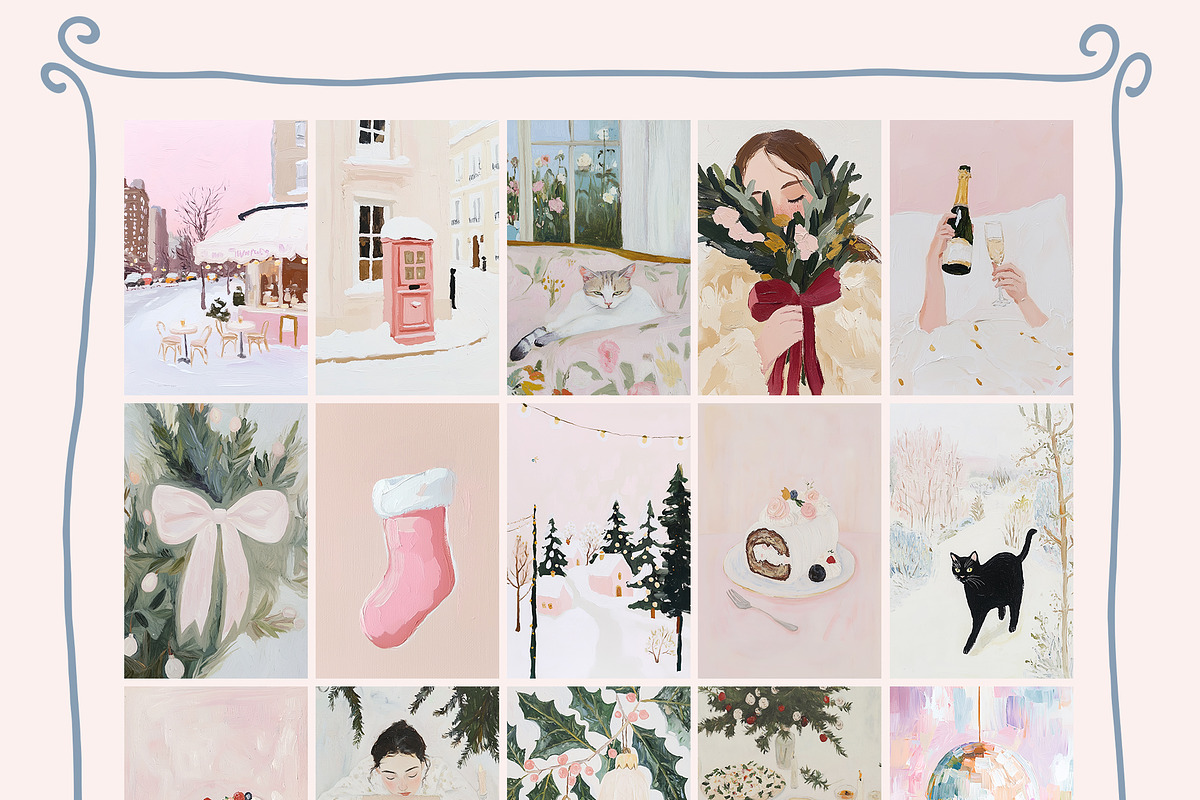 Pastel Christmas 100 Prints, a Background Graphic by Muse Artist (Photo 11 of 14)