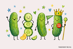 Happy Pickle Png, Pickle PNG, an Object Illustration by Clipart Bloom