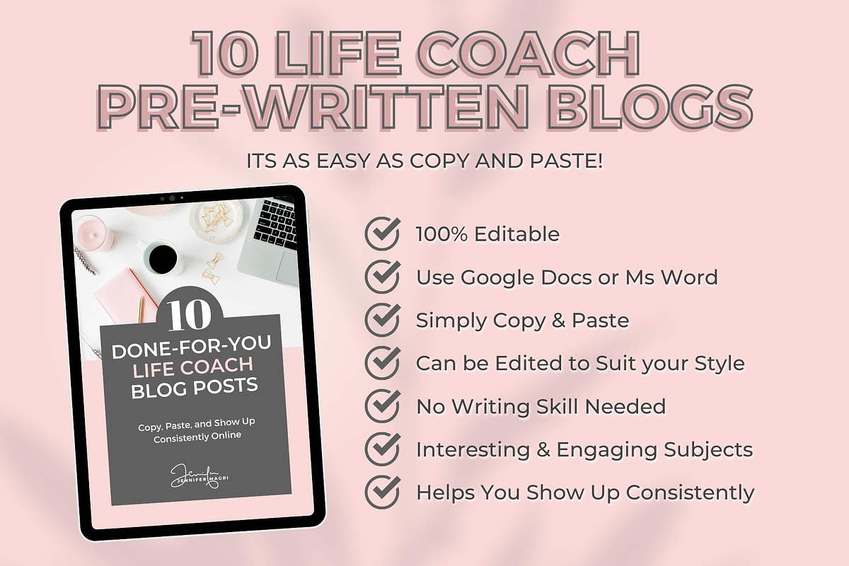 DFY BLOG POSTS FOR LIFE COACH, a Templates & Theme by Jennifer Magri Templates (Photo 4 of 8)