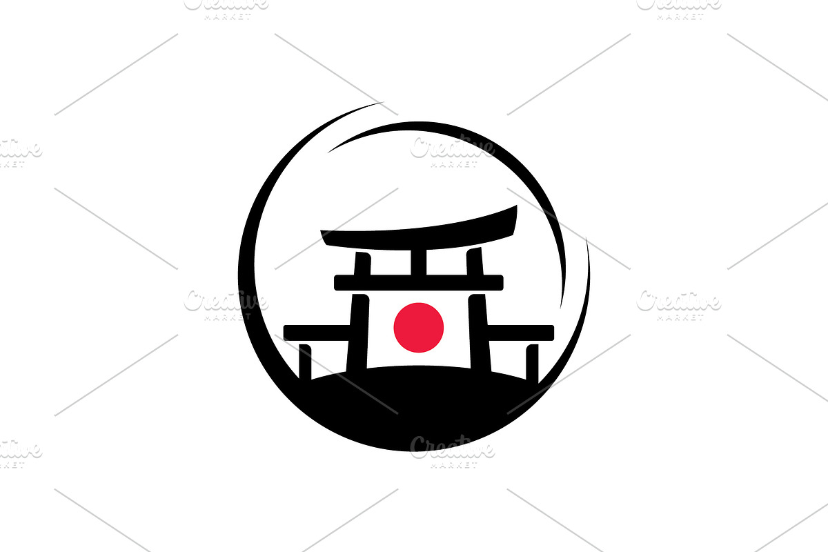 Japanese Torii gate illustration,, a Branding & Logo Template by T.Vooka