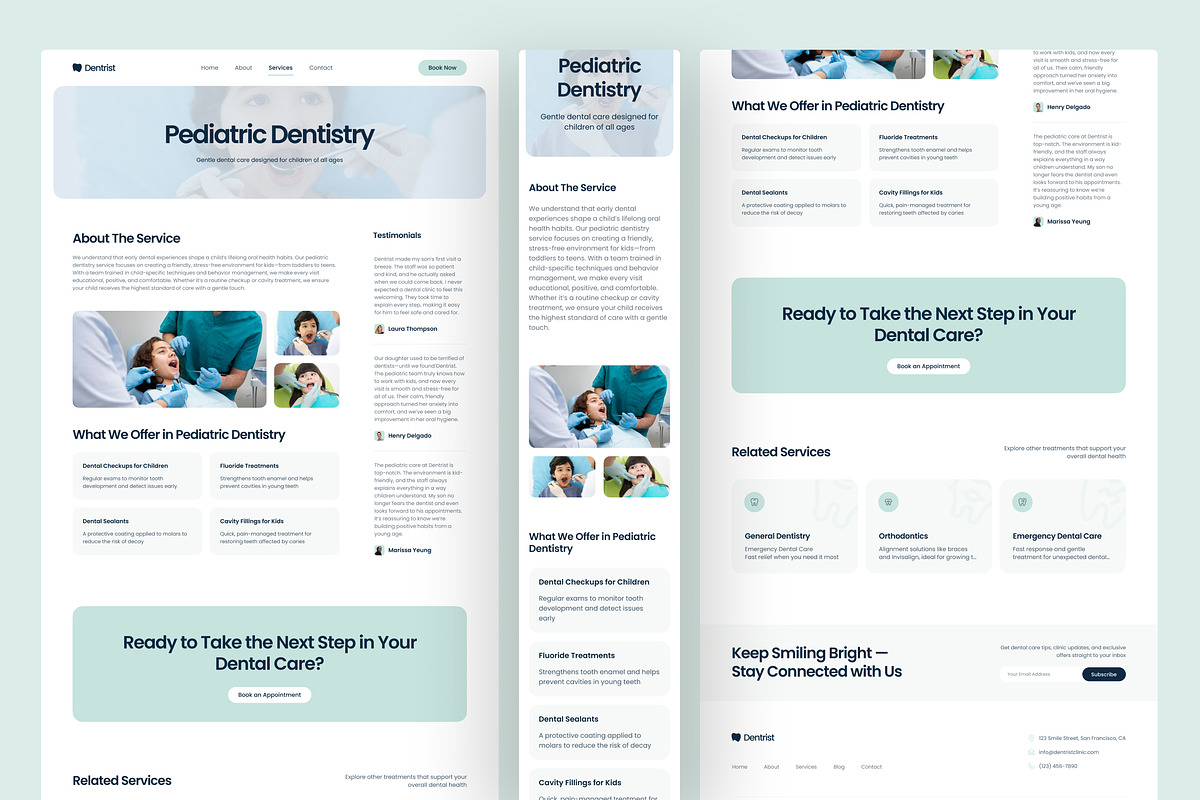 Dental Clinic Website UI Figma preview 5