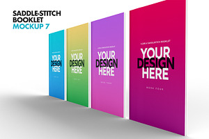 Saddle-Stitch Booklet Mockup Set