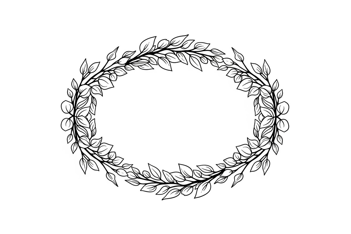 Botanical Oval Wreath Frame Bundle, an Illustration by Designer_Momina (Photo 50 of 51)