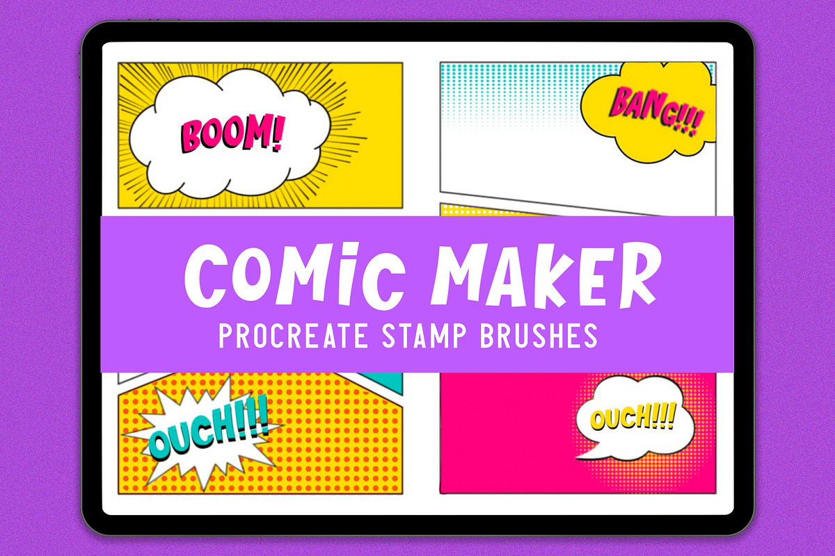 Procreate Comic Maker, a Brush Add-On by Julia Right Studio (Photo 1 of 6)