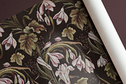 Snowdrop Nocturne Botanical Pattern, a Pattern Graphic by MouseGrey (Thumbnail 3 of 9)