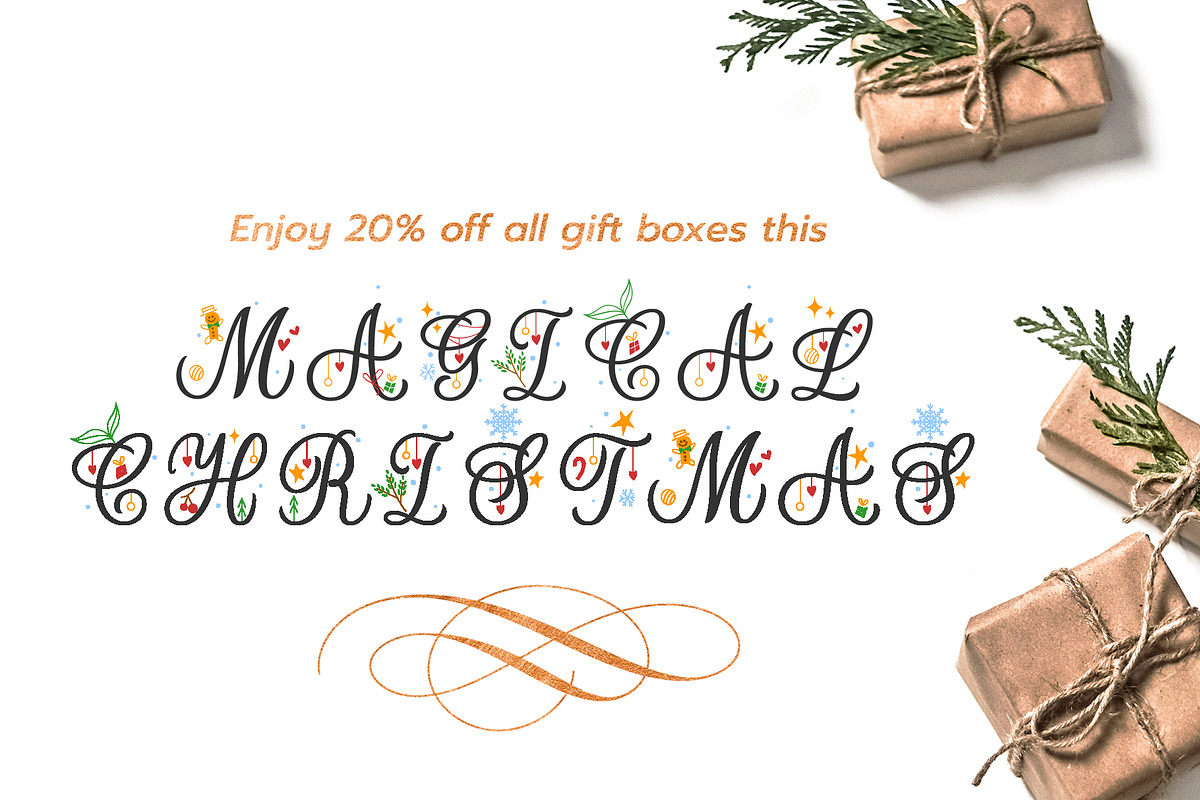 Christmas Colors Monogram Font, a Handwritten Font by Leah Design (Photo 7 of 10)