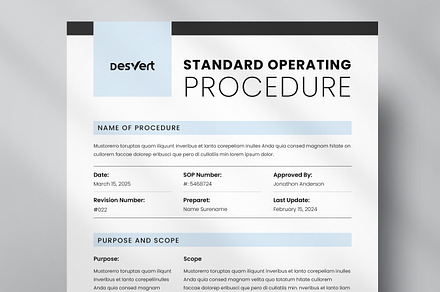 Operating Procedure, SOP, Canva, a Stationery Template by DesVert