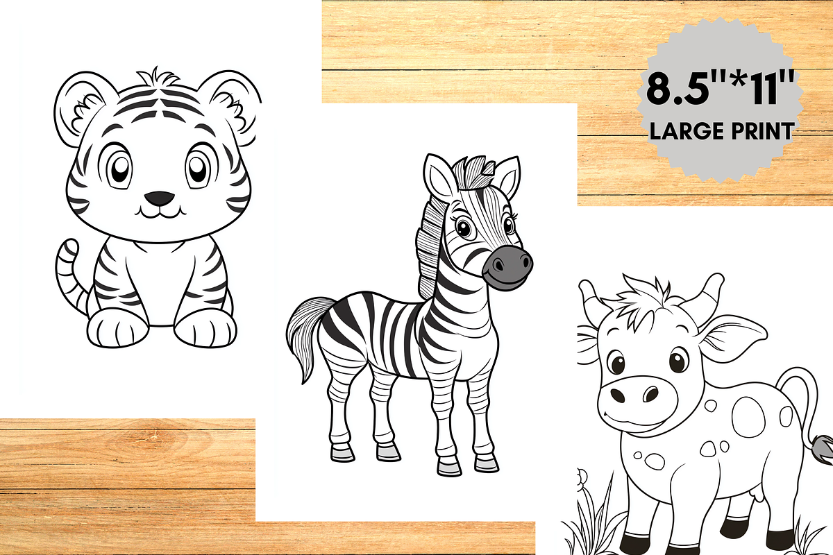 Cute Baby Animal Coloring Books, an Animal Illustration by LA Design (Photo 3 of 10)