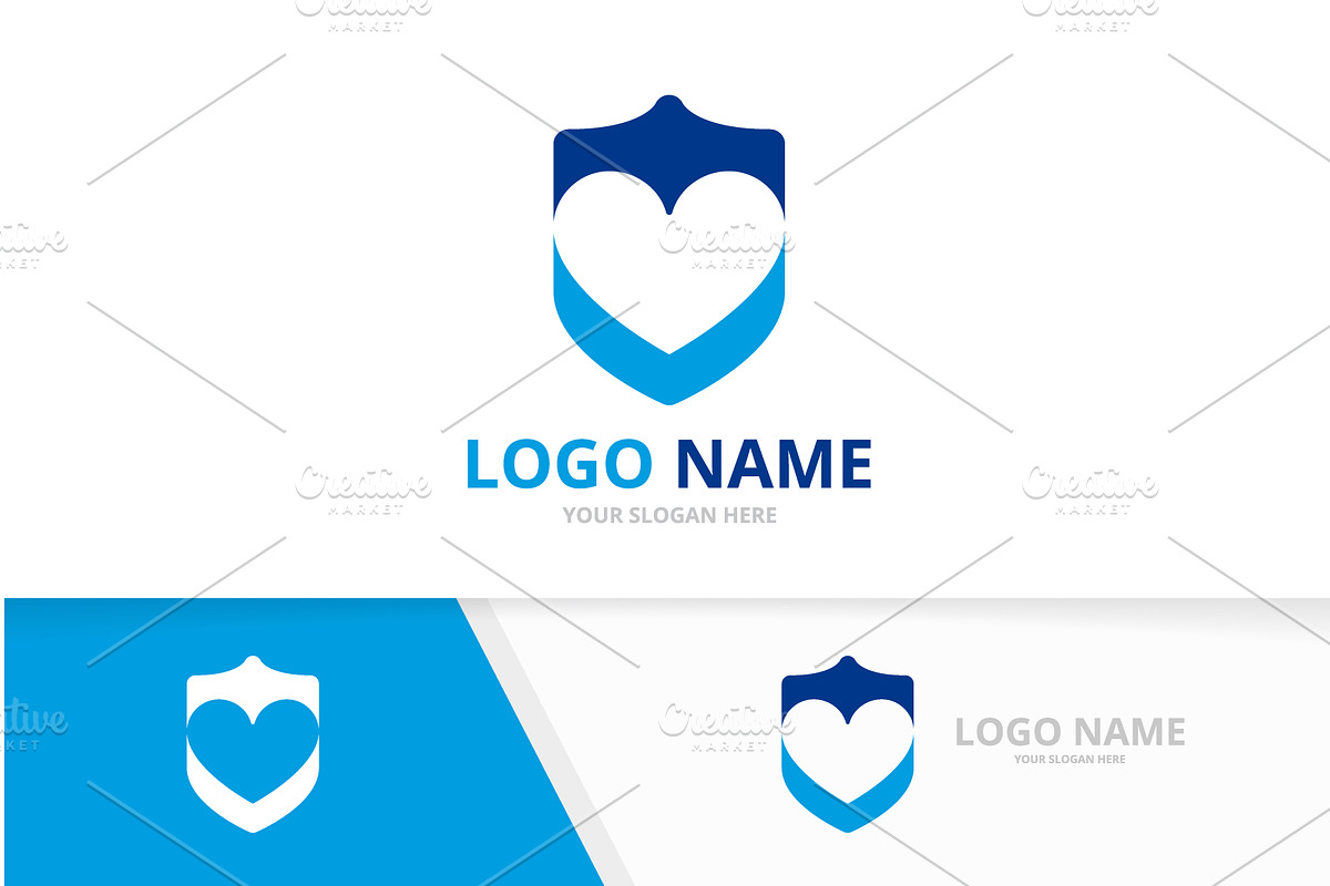 Vector heart and shield logo, a Branding & Logo Template by GraphiShop