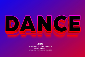 Dance PSD 3D Editable Text Effect