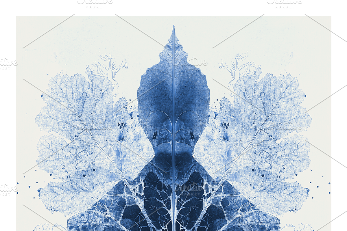 Role Co. Cyanotype Leaf in Symmetry, a Texture Illustration by milatovar (Photo 18 of 21)